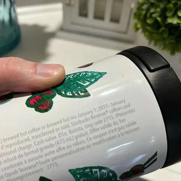 Starbucks 2017 Mistletoe Metal Tumbler 16 oz - Picture 4 of 9